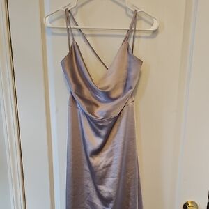 Elegant Lavender Satin Slip Dress